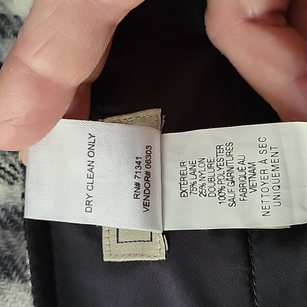L.L. Bean women's black gray and white plaid Tweed wool blend skirt sz 16 - Picture 4 of 6